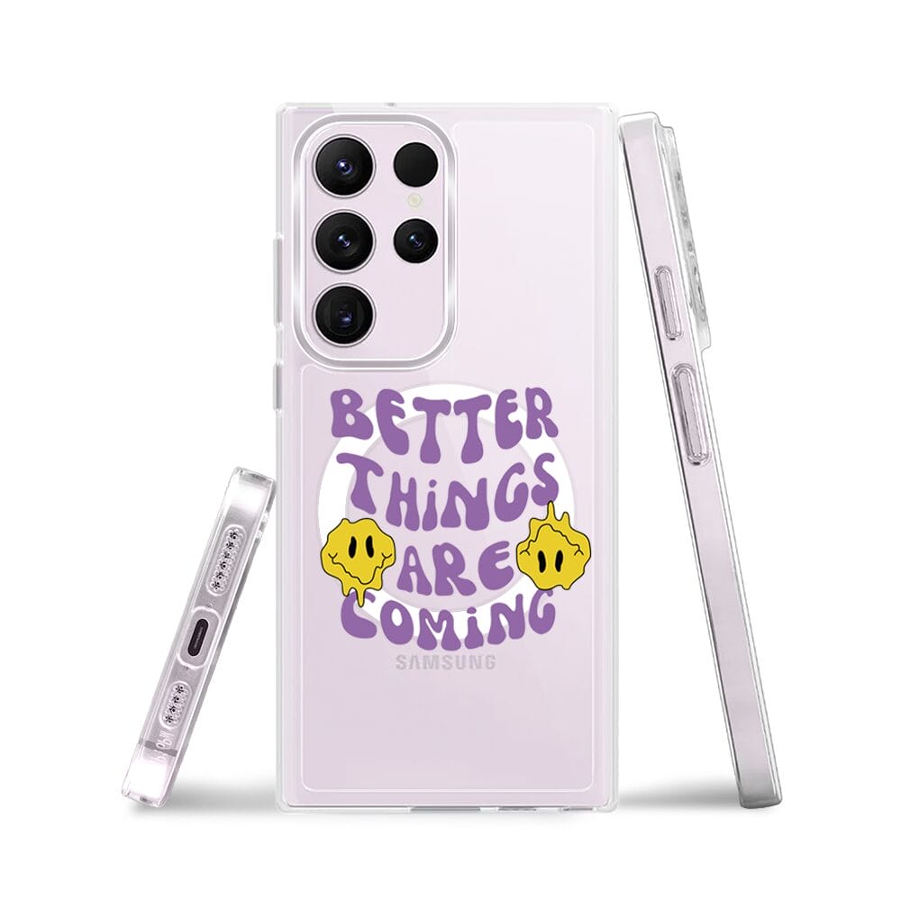 Etui do Samsung Galaxy S23 Ultra z MagSafe przeźroczyste, silikonowe Flexi, Better Things Are Coming - obrazek 3