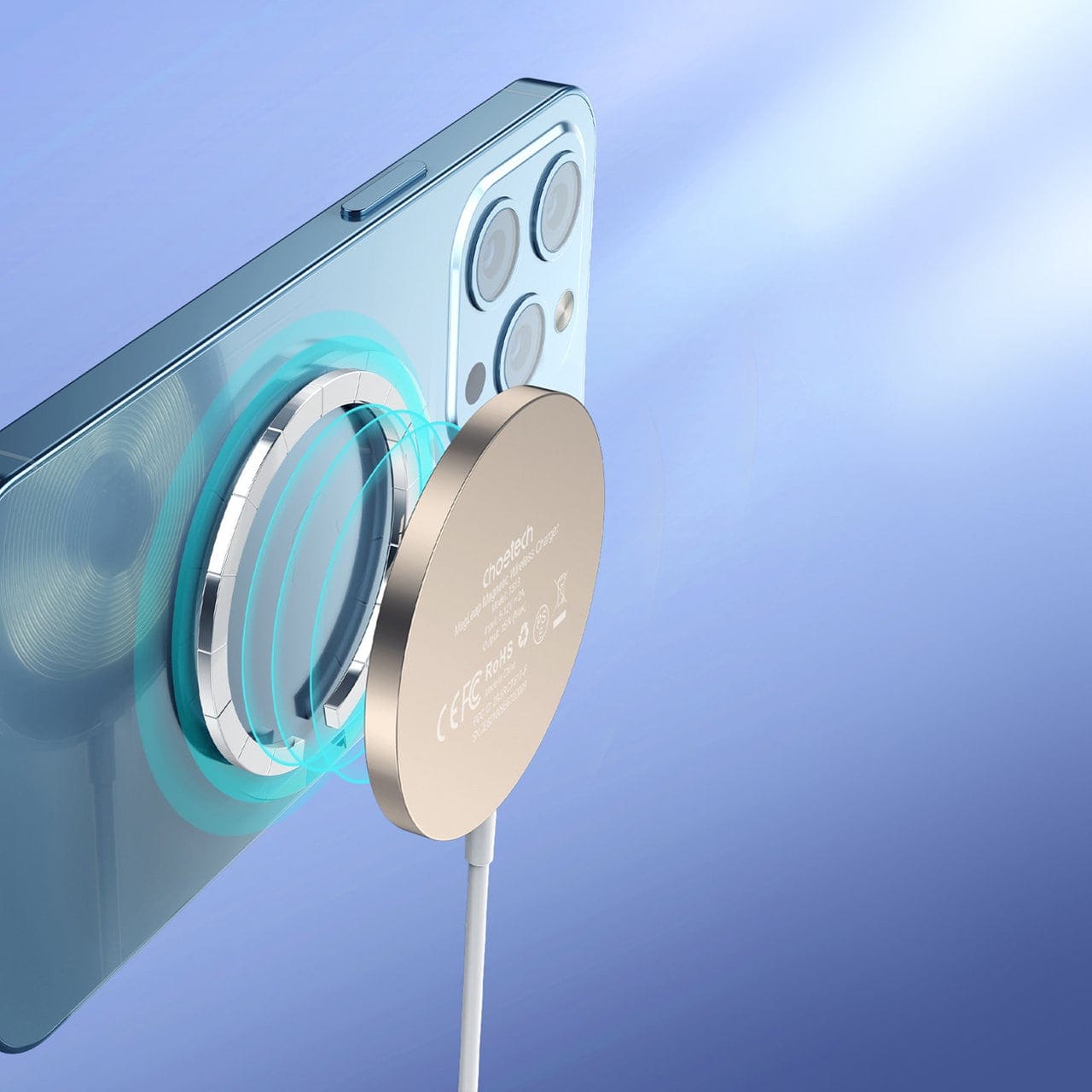 Bezprzewodowa ładowarka magnetyczna 15W MagSafe do iPhone 12/13/14/15/16, złota - obrazek 5