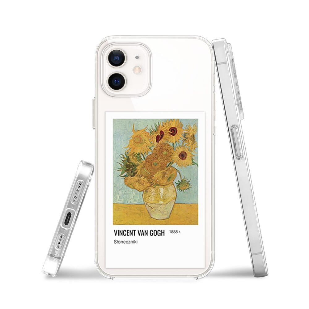 Etui do iPhone 12 z MagSafe przeźroczyste, silikonowe Flexi, słoneczniki - obrazek 3