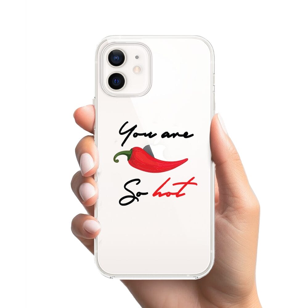 Etui do iPhone 12 Mini przeźroczyste, silikonowe Flexi, papryczka chilli - obrazek 2