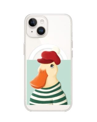 Etui do iPhone 14 Plus z MagSafe przeźroczyste, silikonowe Flexi, kaczuszka