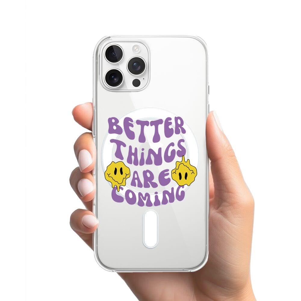 Etui do iPhone 12 Pro z MagSafe przeźroczyste, silikonowe Flexi, Better Things Are Coming - obrazek 2