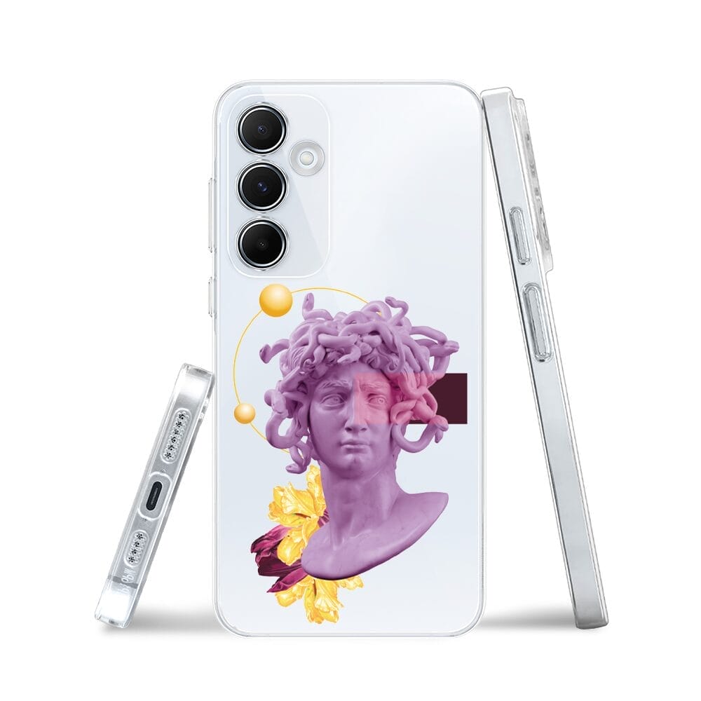 Etui do Samsung Galaxy A55 5G przeźroczyste, silikonowe Flexi, antyczna figura - obrazek 3