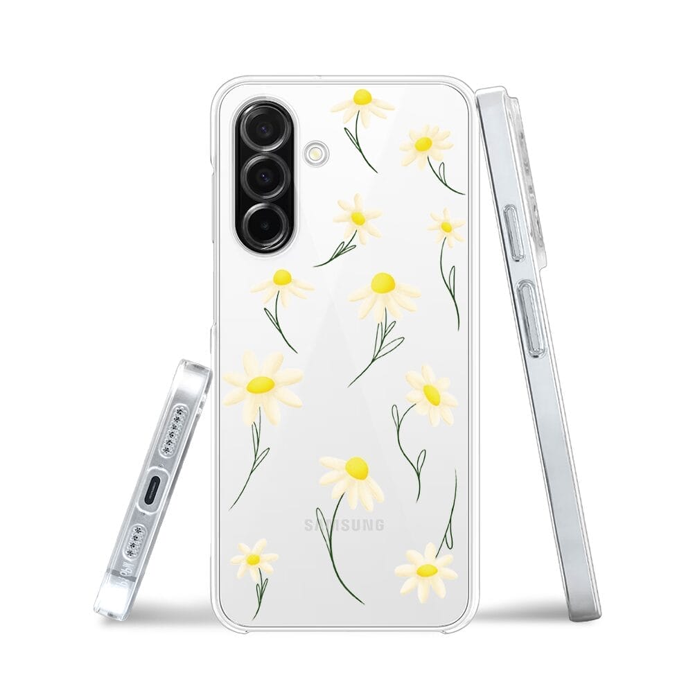 Etui do Samsung Galaxy A26 5G przeźroczyste, silikonowe Flexi, stokrotki - obrazek 3