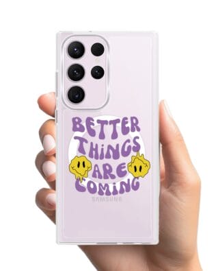 Etui do Samsung Galaxy S23 Ultra z MagSafe przeźroczyste, silikonowe Flexi, Better Things Are Coming