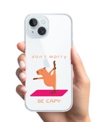 Etui do iPhone 15 Plus przeźroczyste, silikonowe Flexi, kapibara