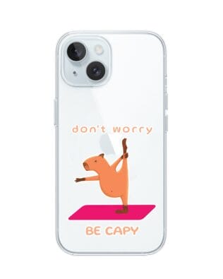 Etui do iPhone 15 przeźroczyste, silikonowe Flexi, kapibara