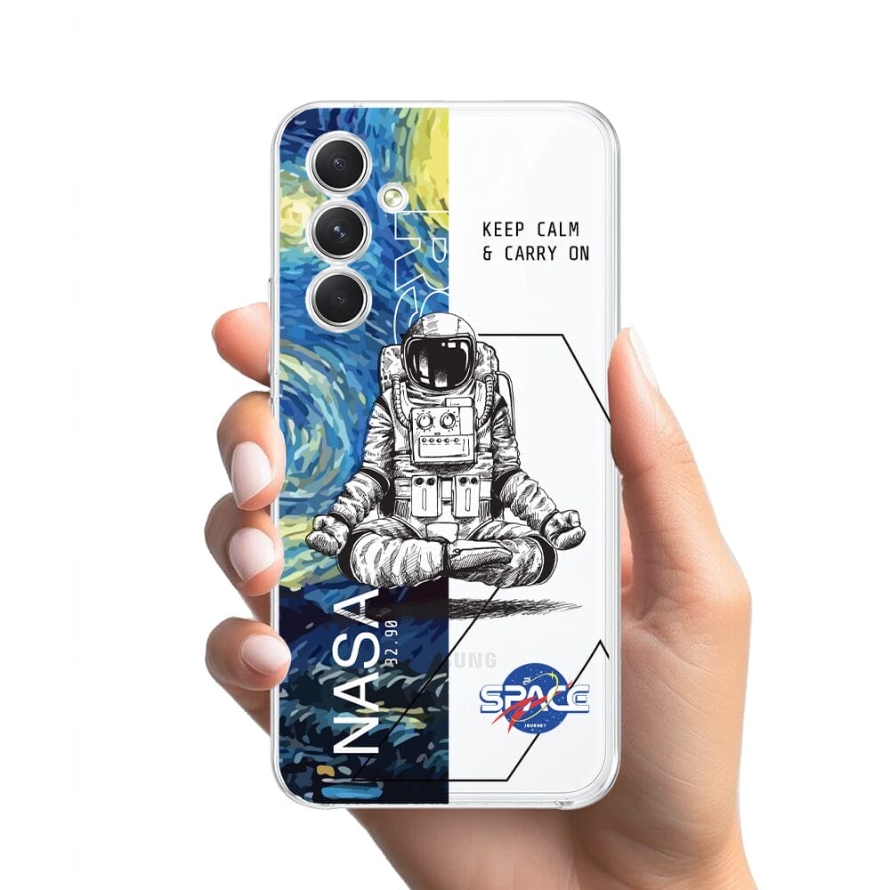 Etui do Samsung Galaxy A54 5G przeźroczyste, silikonowe Flexi, Keep Calm in Cosmos - obrazek 2