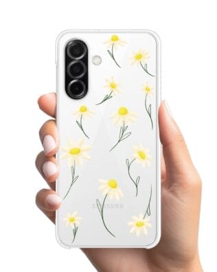 Etui do Samsung Galaxy A26 5G przeźroczyste, silikonowe Flexi, stokrotki