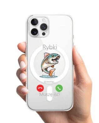 Etui do iPhone 12 Pro z MagSafe przeźroczyste, silikonowe Flexi, rybki dzwonią