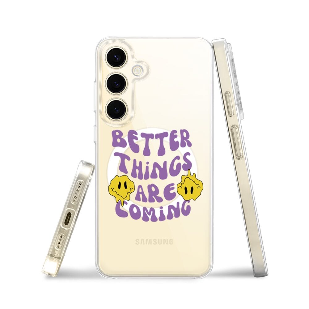 Etui do Samsung Galaxy S24 z MagSafe przeźroczyste, silikonowe Flexi, Better Things Are Coming - obrazek 3