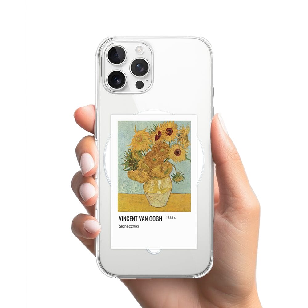 Etui do iPhone 12 Pro z MagSafe przeźroczyste, silikonowe Flexi, słoneczniki - obrazek 2