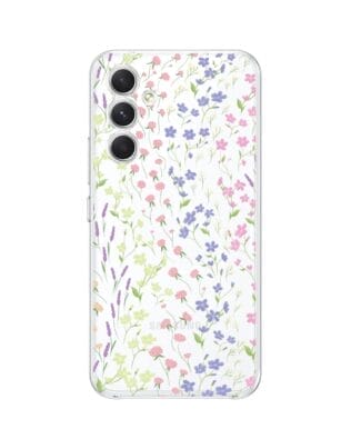Etui do Samsung Galaxy A54 5G przeźroczyste, silikonowe Flexi, kwiaty polne