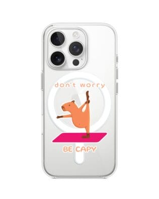 Etui do iPhone 14 Pro Max z MagSafe przeźroczyste, silikonowe Flexi, kapibara