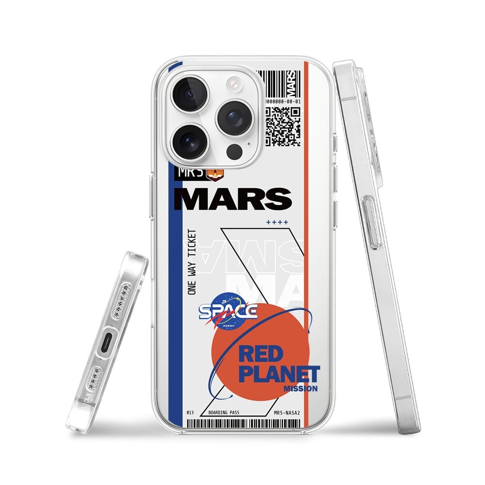 Etui do iPhone 15 Pro przeźroczyste, silikonowe Flexi, bilet na Mars - obrazek 3