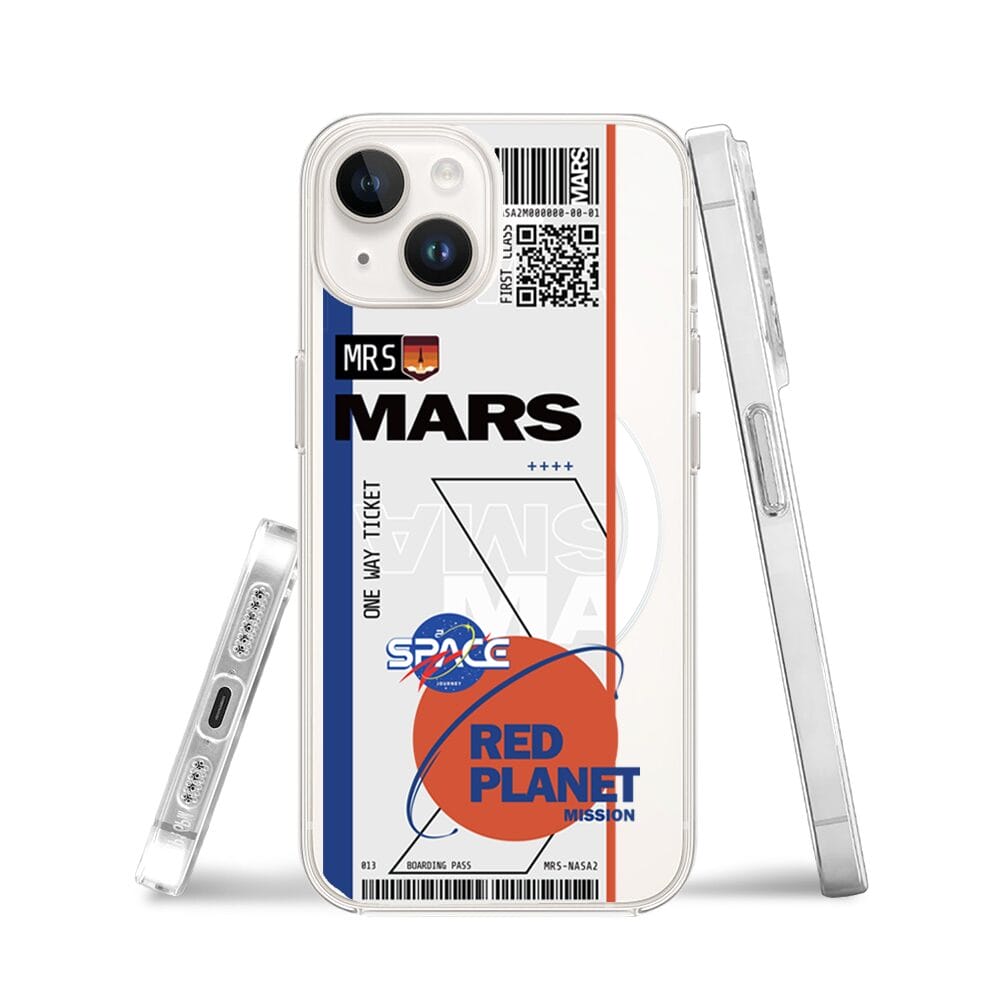 Etui do iPhone 13 Mini z MagSafe przeźroczyste, silikonowe Flexi, bilet na Mars - obrazek 3