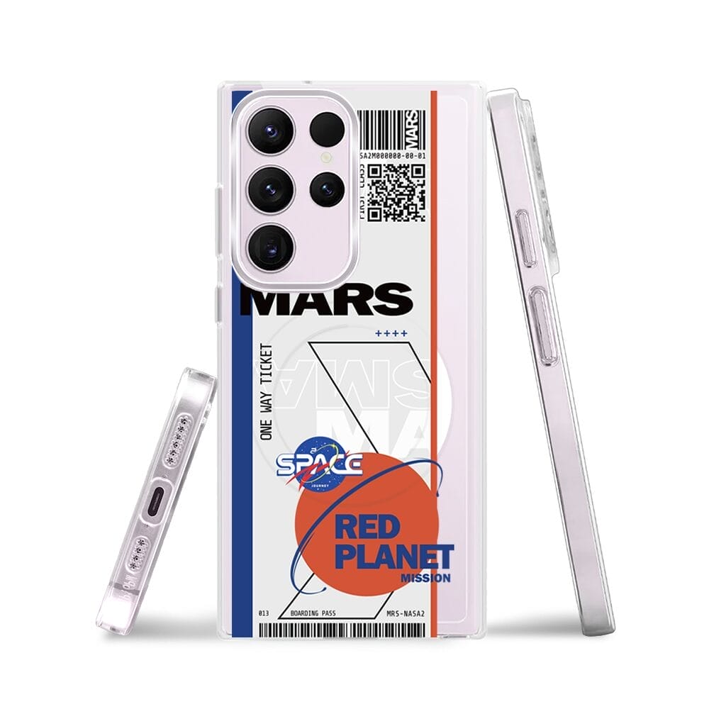 Etui do Samsung Galaxy S23 Ultra z MagSafe przeźroczyste, silikonowe Flexi, bilet na Mars - obrazek 3