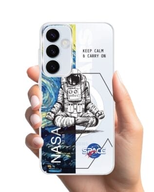 Etui do Samsung Galaxy A35 5G z MagSafe przeźroczyste, silikonowe Flexi, Keep Calm in Cosmos