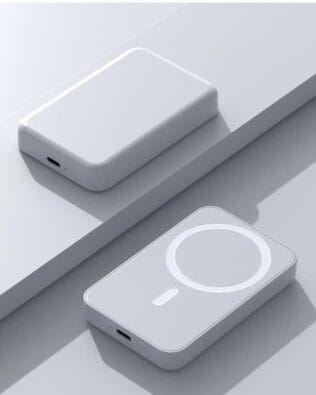 Power bank 10000 mAh, ładowanie bezprzewodowe MagSafe, biały