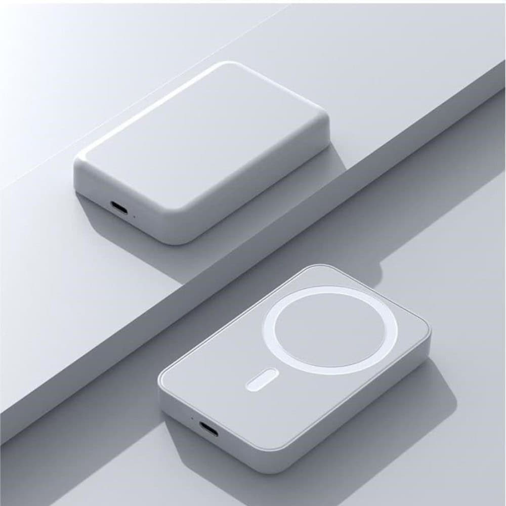 Power bank 10000 mAh, ładowanie bezprzewodowe MagSafe, biały - obrazek 2