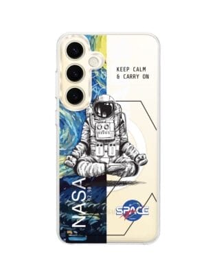 Etui do Samsung Galaxy S24 z MagSafe przeźroczyste, silikonowe Flexi, Keep Calm in Cosmos