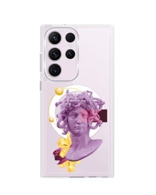 Etui do Samsung Galaxy S23 Ultra z MagSafe przeźroczyste, silikonowe Flexi, antyczna figura