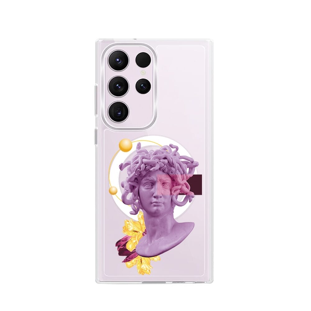 Etui do Samsung Galaxy S23 Ultra z MagSafe przeźroczyste, silikonowe Flexi, antyczna figura