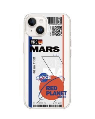 Etui do iPhone 13 przeźroczyste, silikonowe Flexi, bilet na Mars