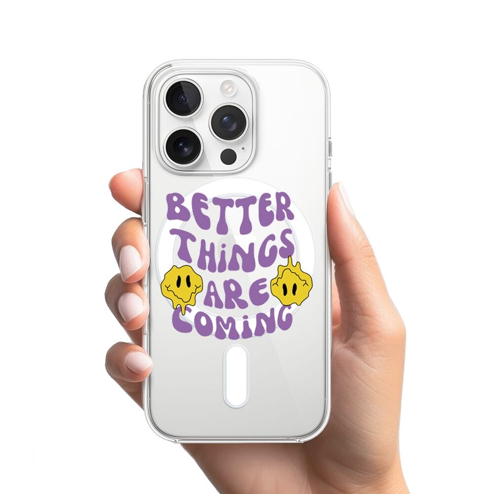 Etui do iPhone 16 Pro z MagSafe przeźroczyste, silikonowe Flexi, Better Things Are Coming - obrazek 2