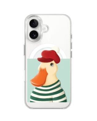 Etui do iPhone 16 Plus z MagSafe przeźroczyste, silikonowe Flexi, kaczuszka