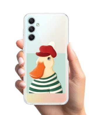 Etui do Samsung Galaxy A34 5G przeźroczyste, silikonowe Flexi, kaczuszka