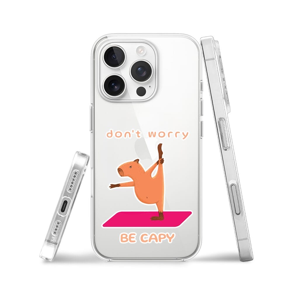 Etui do iPhone 16 Pro przeźroczyste, silikonowe Flexi, kapibara - obrazek 3