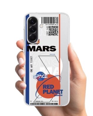 Etui do Samsung Galaxy A56 5G z MagSafe przeźroczyste, silikonowe Flexi, bilet na Mars