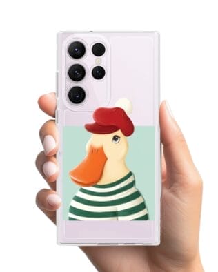 Etui do Samsung Galaxy S23 Ultra przeźroczyste, silikonowe Flexi, kaczuszka