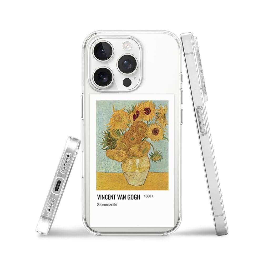 Etui do iPhone 14 Pro z MagSafe przeźroczyste, silikonowe Flexi, słoneczniki - obrazek 3