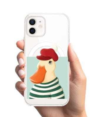 Etui do iPhone 12 z MagSafe przeźroczyste, silikonowe Flexi, kaczuszka
