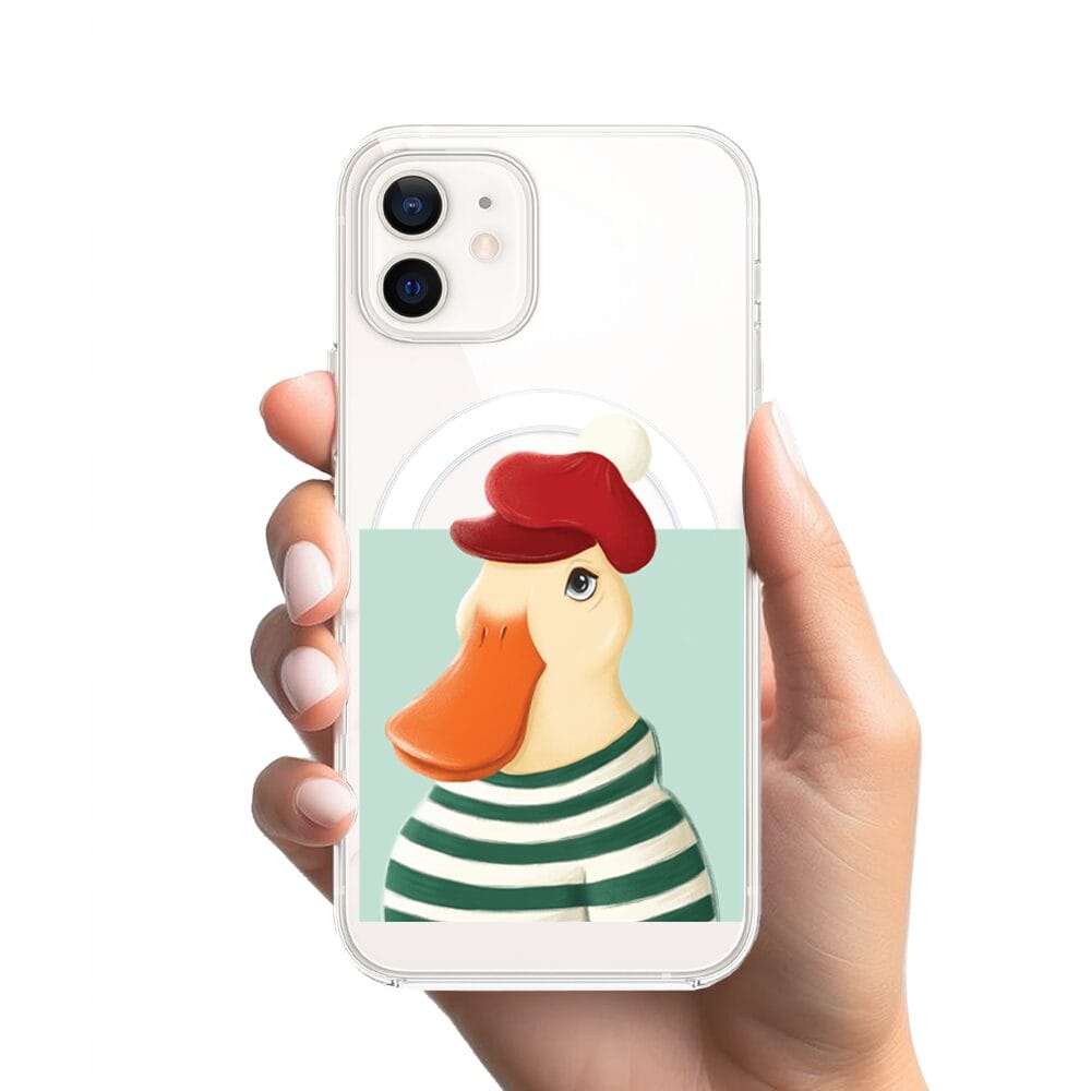 Etui do iPhone 12 z MagSafe przeźroczyste, silikonowe Flexi, kaczuszka - obrazek 2