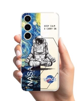 Etui do Samsung Galaxy S24 przeźroczyste, silikonowe Flexi, Keep Calm in Cosmos