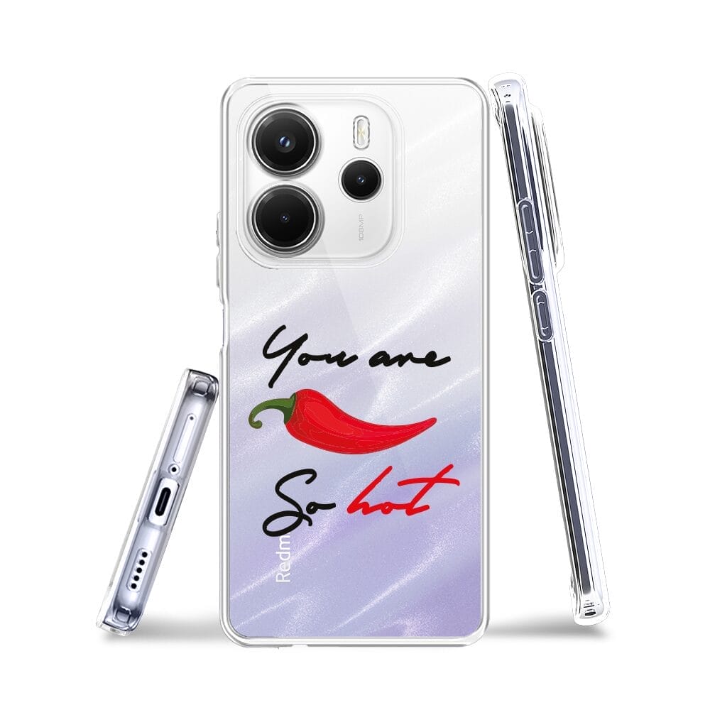 Etui do Xiaomi Redmi Note 14 5G przeźroczyste, silikonowe Flexi, papryczka chilli - obrazek 3