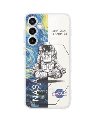 Etui do Samsung Galaxy S23 FE 5G przeźroczyste, silikonowe Flexi, Keep Calm in Cosmos