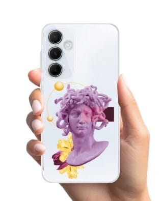 Etui do Samsung Galaxy A55 5G przeźroczyste, silikonowe Flexi, antyczna figura