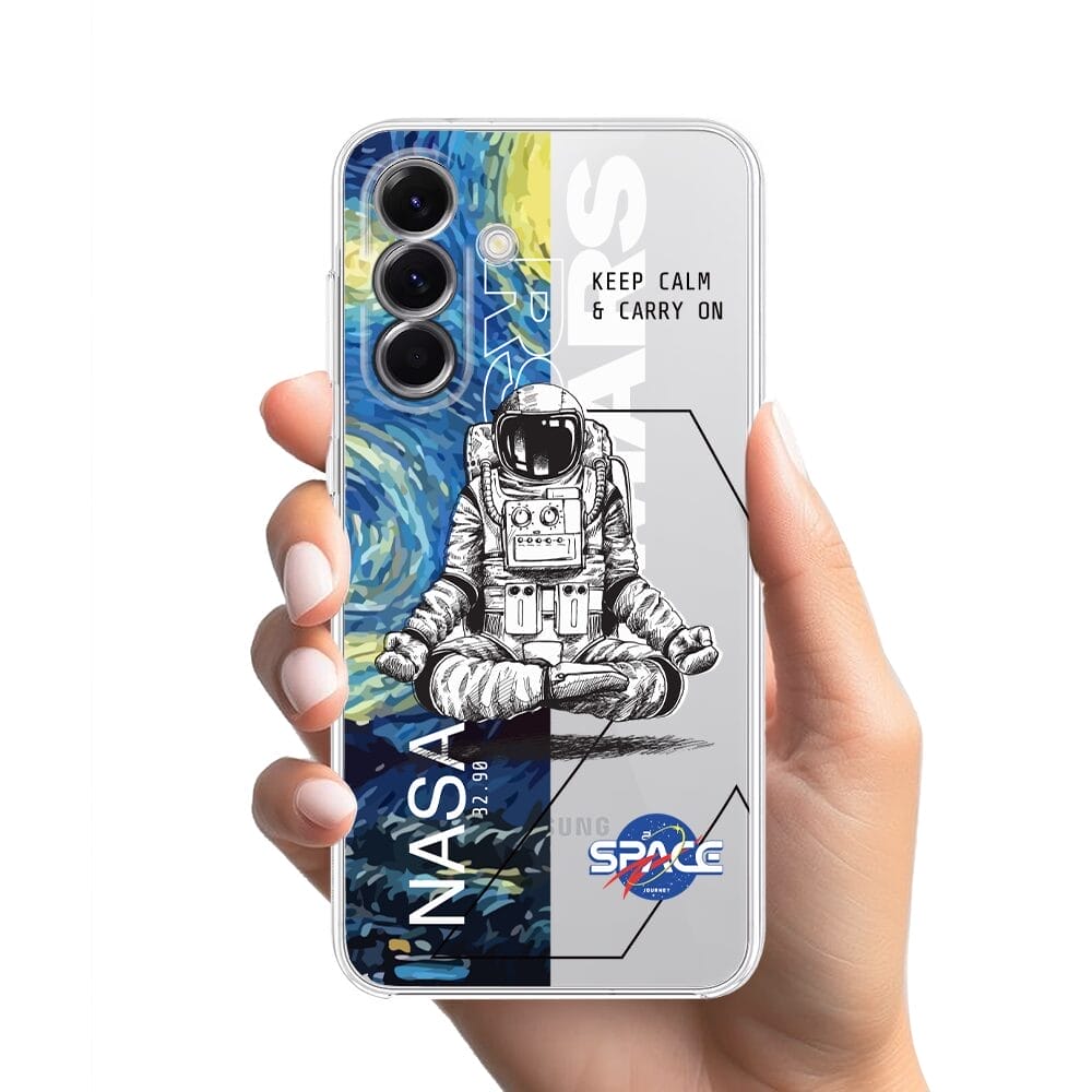Etui do Samsung Galaxy A56 5G przeźroczyste, silikonowe Flexi, Keep Calm in Cosmos - obrazek 2