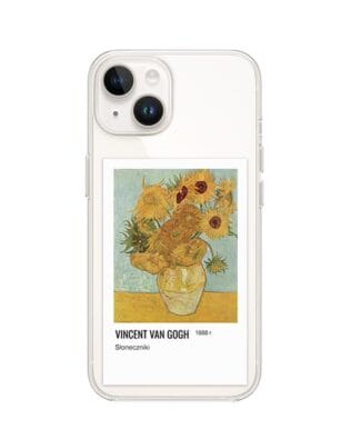 Etui do iPhone 14 z MagSafe przeźroczyste, silikonowe Flexi, słoneczniki