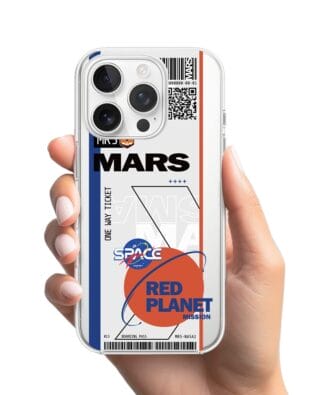 Etui do iPhone 14 Pro Max przeźroczyste, silikonowe Flexi, bilet na Mars
