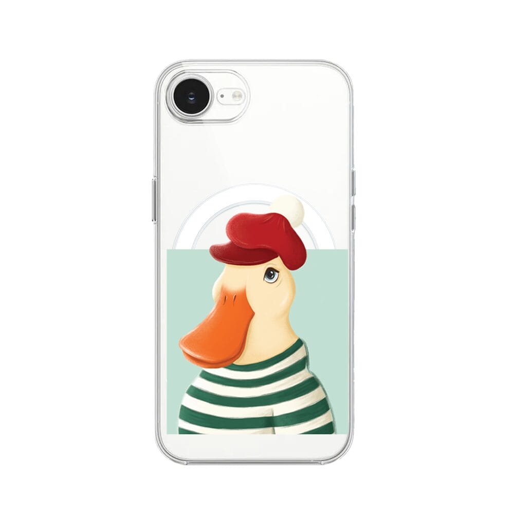 Etui do iPhone 16e z MagSafe przeźroczyste, silikonowe Flexi, kaczuszka