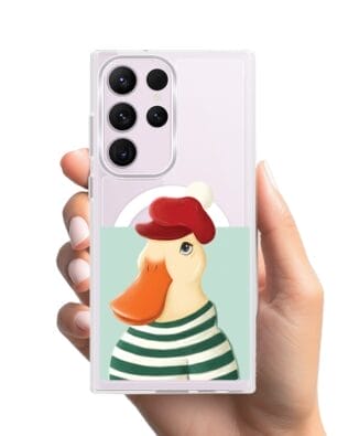 Etui do Samsung Galaxy S23 Ultra z MagSafe przeźroczyste, silikonowe Flexi, kaczuszka