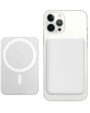 Power bank 5000mAh, ładowanie bezprzewodowe MagSafe, biały