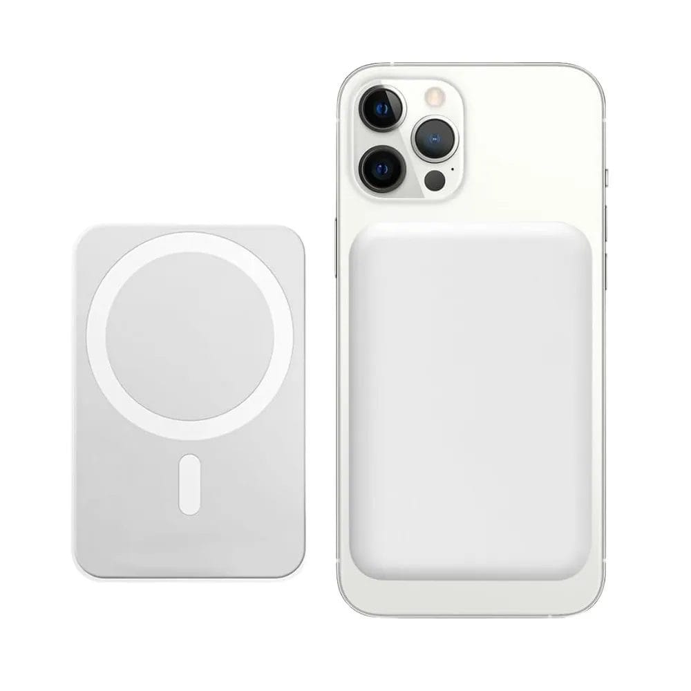 Power bank 5000mAh, ładowanie bezprzewodowe MagSafe, biały - obrazek 2