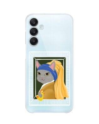 Etui do Samsung Galaxy M35 5G przeźroczyste, silikonowe Flexi, kotek z kurczakiem