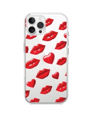 Etui do iPhone 12 Pro Max przeźroczyste, silikonowe Flexi, czerwone usta